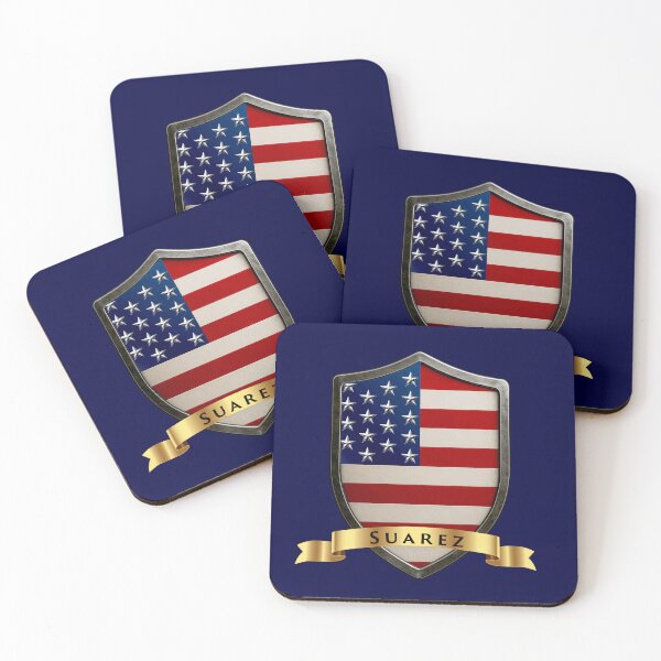 Item preview, Suarez Family USA Shield, Stars & Stripes Pride Crest designed and sold by Highlandkings.