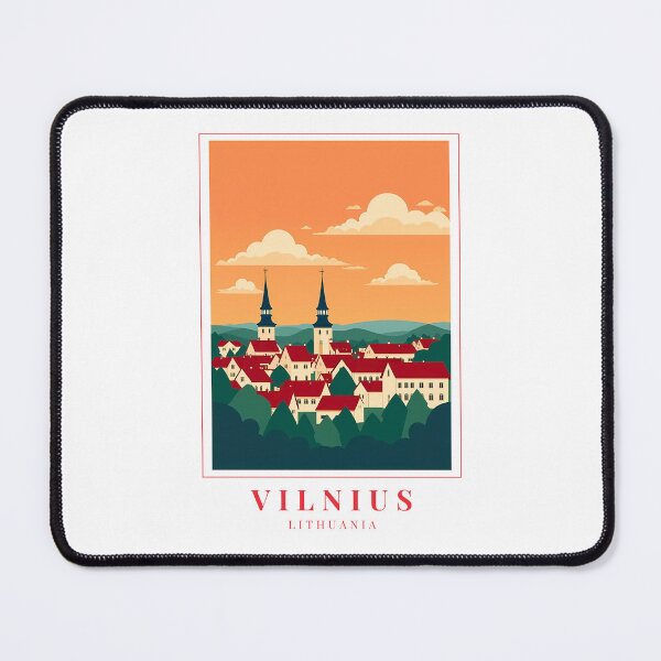 Item preview, Vilnius Lithuania Illustration – Historic Skyline, Baroque Streets & Cultural Charm designed and sold by MapMyMiles.