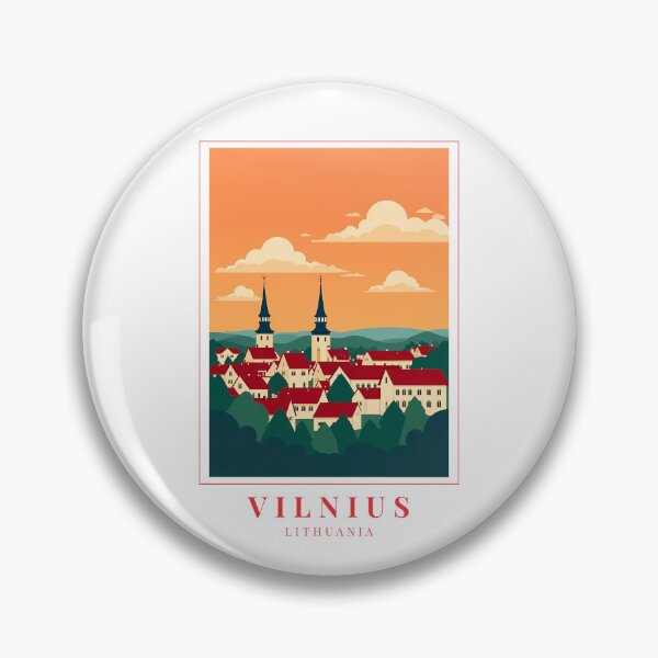 Item preview, Vilnius Lithuania Illustration – Historic Skyline, Baroque Streets & Cultural Charm designed and sold by MapMyMiles.