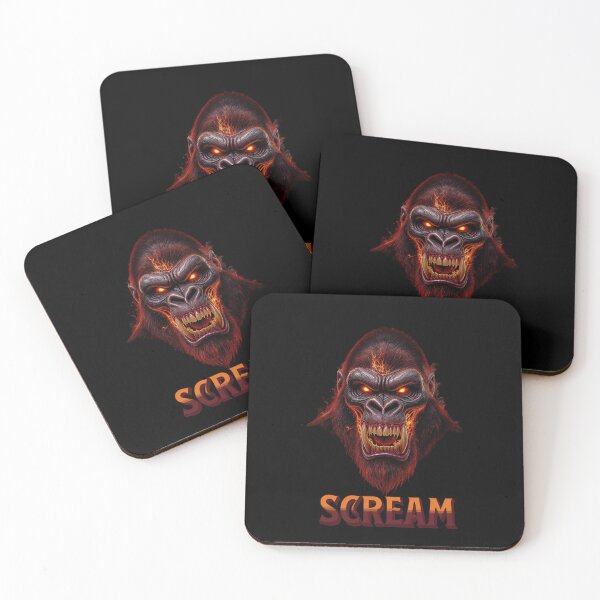Item preview, Scream of the Demon Gorilla – Fiery Horror Beast Halloween Artwork designed and sold by AbderraimArt.