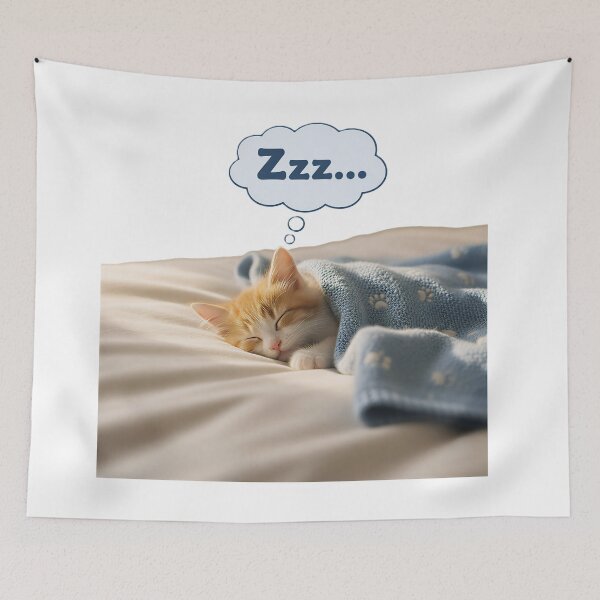 Item preview, Sleeping Kitten Under Cozy Blanket designed and sold by DroolWorthyUS.