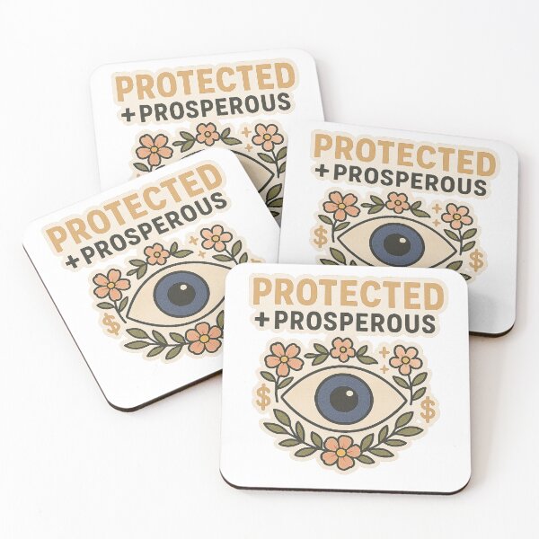 Item preview, Protected + Prosperous | Evil Eye Floral Boho Protection Sticker & Printable Wall Art | Money Sticker designed and sold by HerDreamCodes.