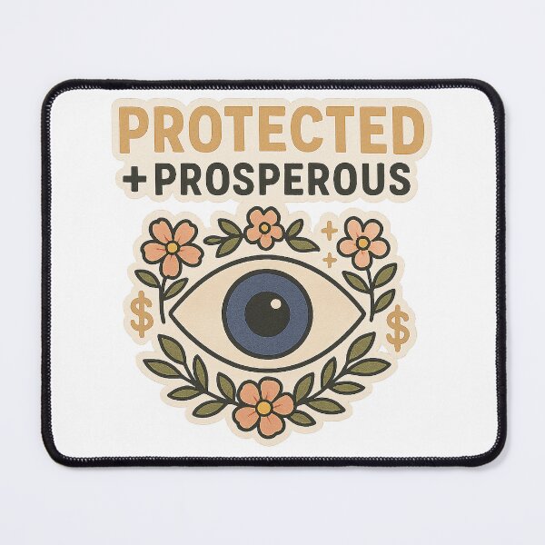 Item preview, Protected + Prosperous | Evil Eye Floral Boho Protection Sticker & Printable Wall Art | Money Sticker designed and sold by HerDreamCodes.