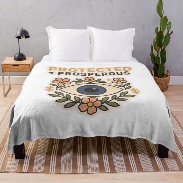 Item preview, Protected + Prosperous | Evil Eye Floral Boho Protection Sticker & Printable Wall Art | Money Sticker designed and sold by HerDreamCodes.
