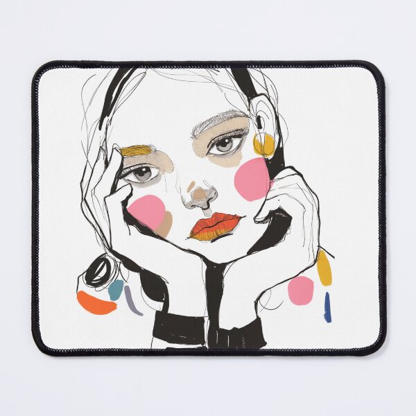 Item preview, Colorful Abstract Fashion Portrait Minimalist Line Art designed and sold by WioletaArtStudio.