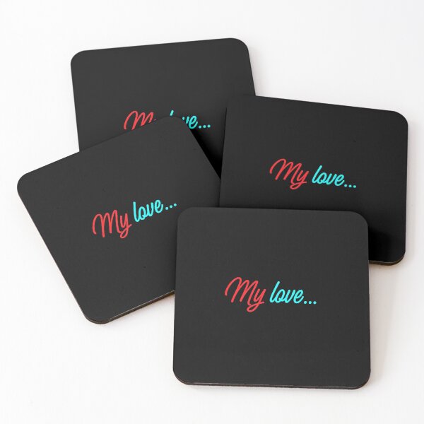 Item preview, My Love…” – Minimalist Neon Text Art in Red and Cyan Glow designed and sold by PixelVibe782.