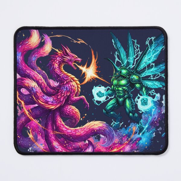 Item preview, Cosmic Clash | The Kitsune Dragon vs. The Voltaic Insectoid designed and sold by E-SarnEdge.