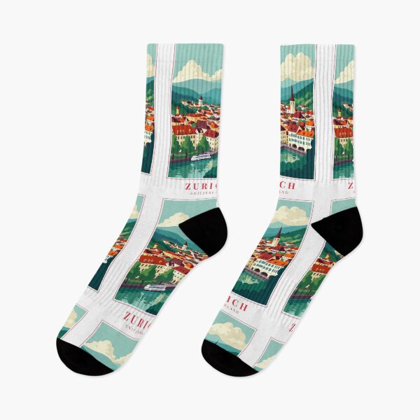 Item preview, Zurich Switzerland Illustration – Historic Skyline, Alpine Streets & Waterfront Charm designed and sold by MapMyMiles.