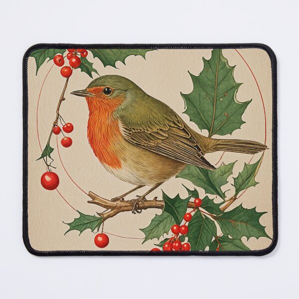 Item preview, Gilded Robin Amidst Holly designed and sold by Lizetteh.