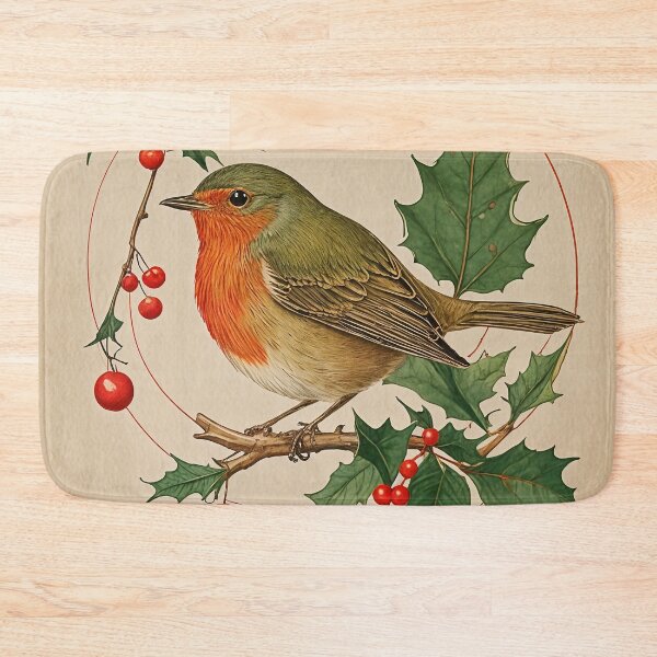 Item preview, Gilded Robin Amidst Holly designed and sold by Lizetteh.