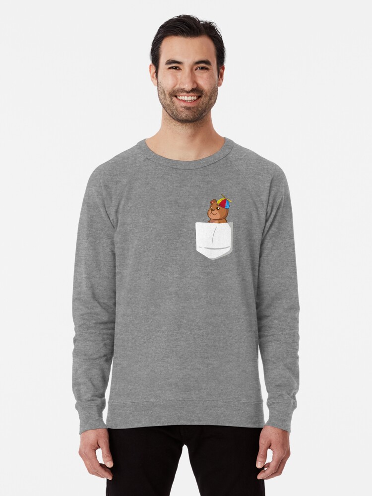 Sweatshirt with teddy top bear in pocket