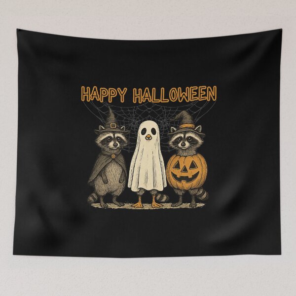 Item preview, Happy Halloween Racoons Aesthetic  designed and sold by LisaMichelleArt.