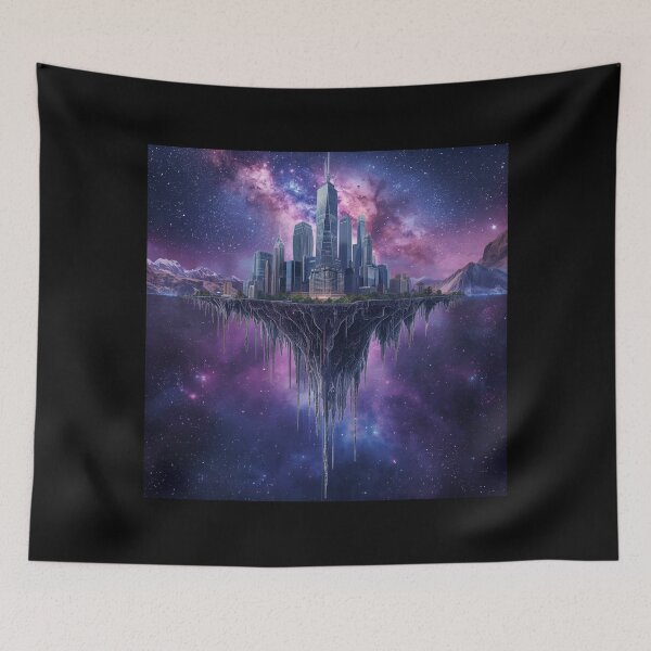 Item preview, Surreal Cosmic City - Dreamcore Galaxy Art designed and sold by ChicTrendz.