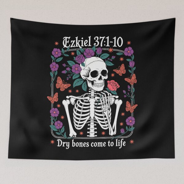 Item preview, Skeleton Floral Christian Halloween designed and sold by DoorwayThreads.