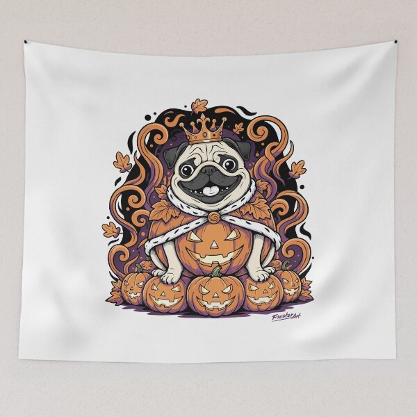 Item preview, King of Pugs & Pumpkins designed and sold by FiesterArt.