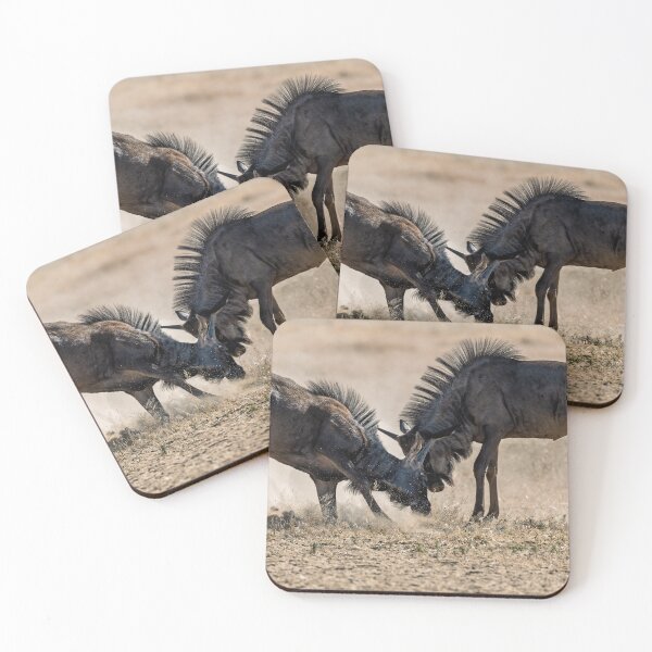 Item preview, Dust and Horns — Blue Wildebeest Sparring, Etosha, Namibia (2023) designed and sold by DavideAntoniani.