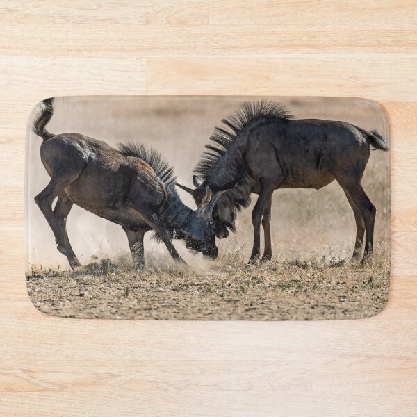 Item preview, Dust and Horns — Blue Wildebeest Sparring, Etosha, Namibia (2023) designed and sold by DavideAntoniani.
