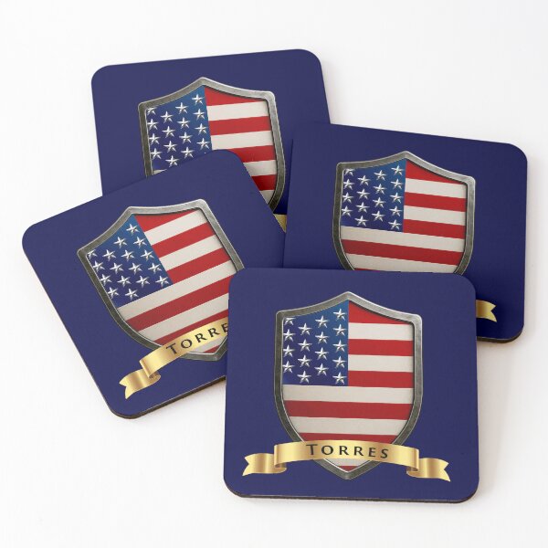 Item preview, Torres Family USA Shield, Stars & Stripes Pride Crest designed and sold by Highlandkings.