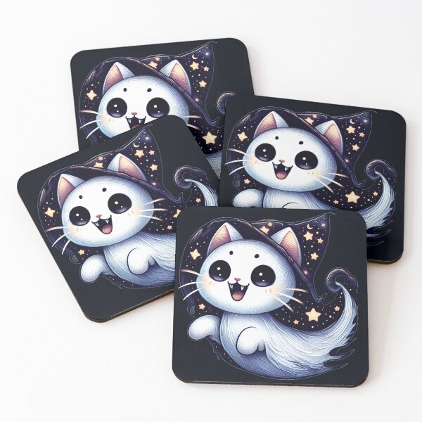 Item preview, Cute Ghost White Cat Halloween designed and sold by HappyHavenStu.