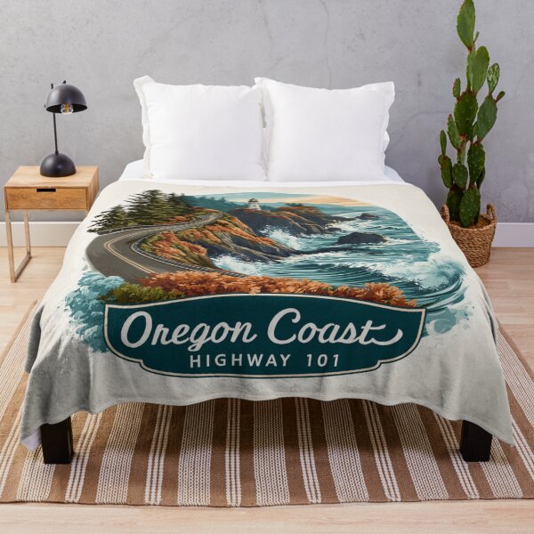 Item preview, Oregon Coast Highway 101 Vintage Travel Sticker Retro Lighthouse & Ocean Waves designed and sold by Blurbean.
