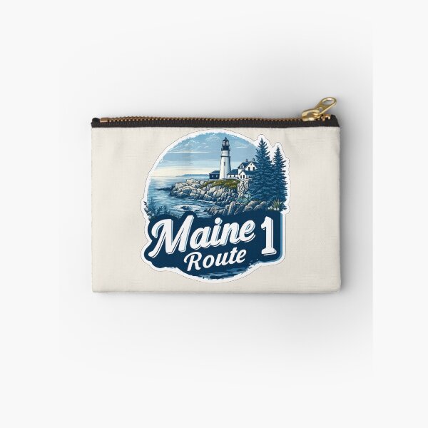 Item preview, Maine Route 1 Vintage Travel Sticker Retro Lighthouse & Rocky Coast Design designed and sold by Blurbean.