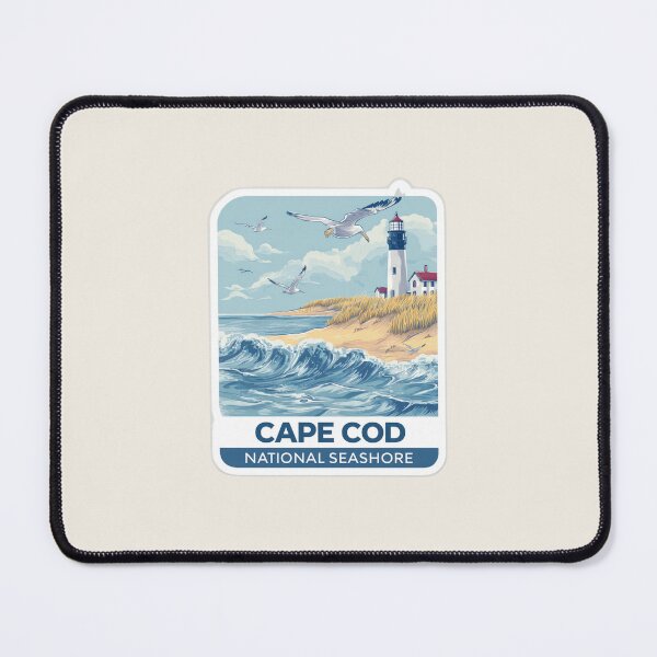 Item preview, Cape Cod National Seashore Vintage Travel Sticker Retro Lighthouse & Dunes Design designed and sold by Blurbean.