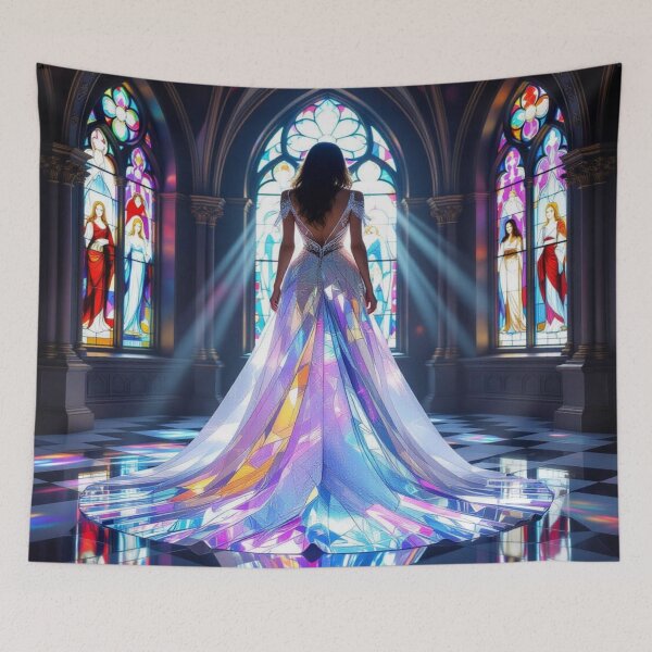 Item preview, Cathedral Glow - Glass dress meets light poetry – stained glass fashion meets wearable sculpture designed and sold by FotoworldEdel.