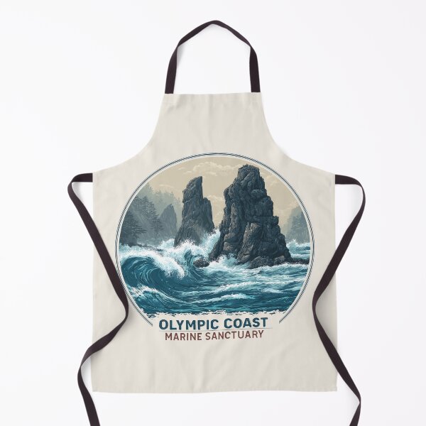 Item preview, Olympic Coast Marine Sanctuary Washington Vintage Travel Sticker Retro Waves & Sea Stacks designed and sold by Blurbean.