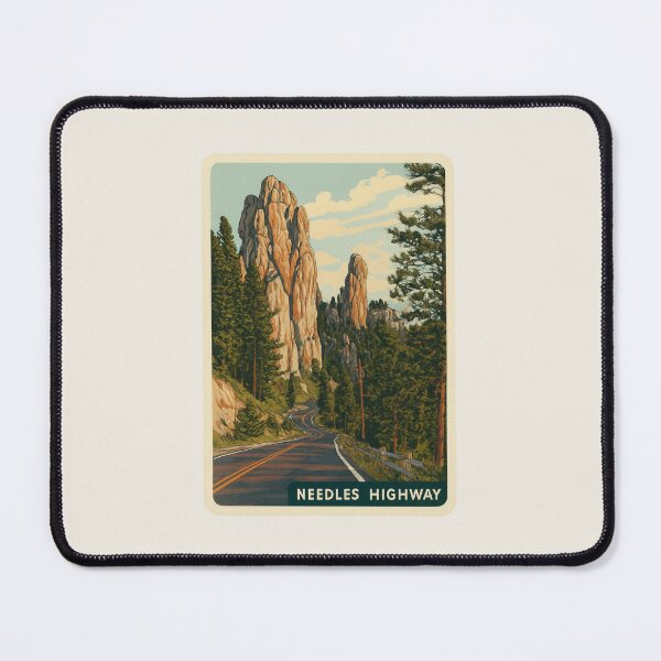 Item preview, Needles Highway South Dakota Vintage Travel Sticker Retro Scenic Drive & Granite Spires designed and sold by Blurbean.