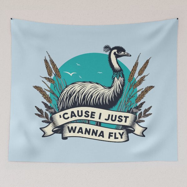Item preview, Emu Just Wanna Fly / Funny Emu Humor designed and sold by Scaryzz.