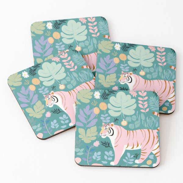 Item preview, Pink Stripes in the Teal Jungle designed and sold by Lizetteh.