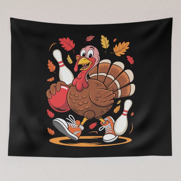 Item preview, Turkey Playing Bowling Thanksgiving Turkey designed and sold by WalshDrawnLaugh.