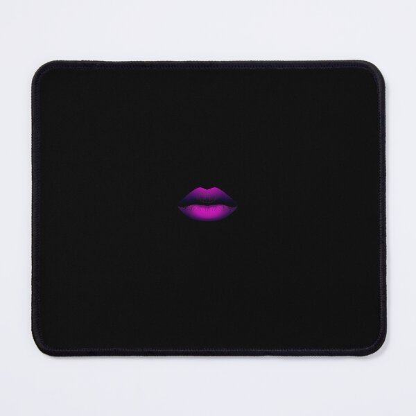 Item preview, Neon Lips – Minimalist Magenta and Violet Glow Art on Black designed and sold by PixelVibe782.