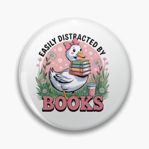 Item preview, Easily Distracted by Books – Cute Duck Reading Lover Design designed and sold by Colorten.