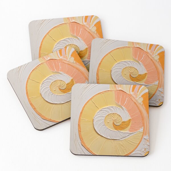 Item preview, Fibonacci Spiral in Cream and Gold designed and sold by Lizetteh.