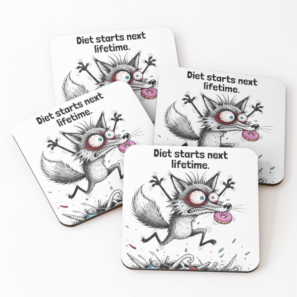 Item preview, Diet Starts Next Lifetime – Funny Fox Donut Chaos Design designed and sold by GrumpyCrudly.