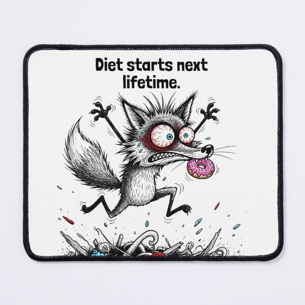 Item preview, Diet Starts Next Lifetime – Funny Fox Donut Chaos Design designed and sold by GrumpyCrudly.