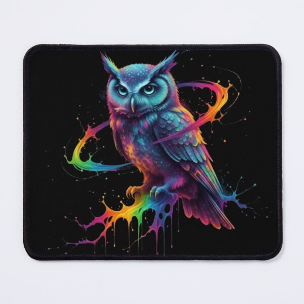 Item preview, Cosmic Rainbow Owl – Vibrant Neon Galaxy Bird Art" designed and sold by FunkyPatakha.