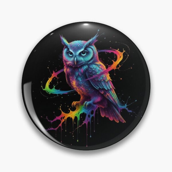 Item preview, Cosmic Rainbow Owl – Vibrant Neon Galaxy Bird Art" designed and sold by FunkyPatakha.