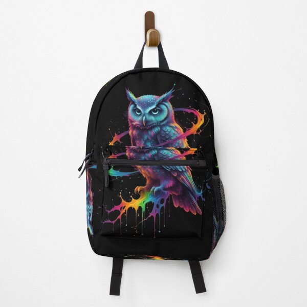 Item preview, Cosmic Rainbow Owl – Vibrant Neon Galaxy Bird Art" designed and sold by FunkyPatakha.