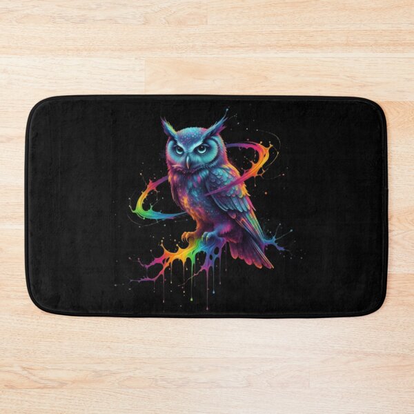 Item preview, Cosmic Rainbow Owl – Vibrant Neon Galaxy Bird Art" designed and sold by FunkyPatakha.