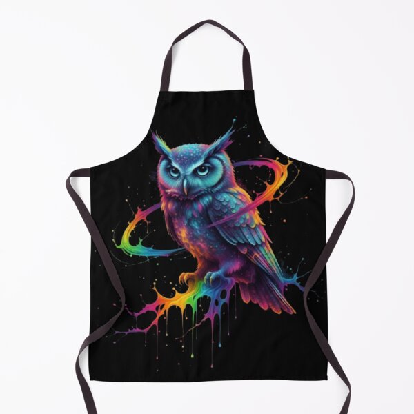 Item preview, Cosmic Rainbow Owl – Vibrant Neon Galaxy Bird Art" designed and sold by FunkyPatakha.