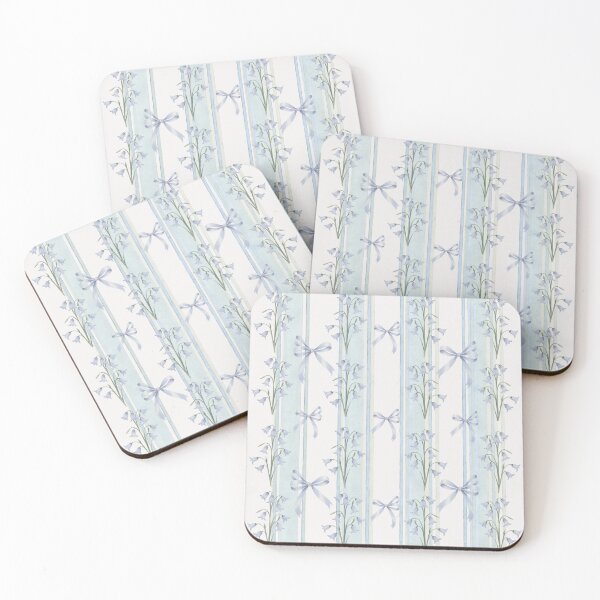 Item preview, Bluebells and Bow Pattern Stripe — Vintage Floral Watercolor Pattern designed and sold by Heritage Hive Studio.