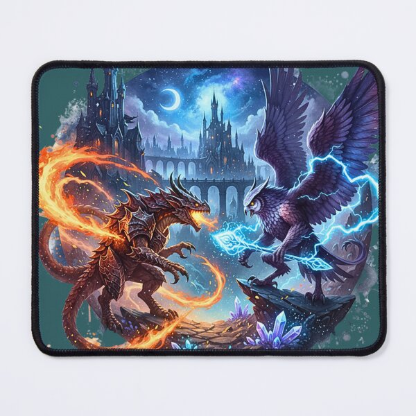 Item preview, Clash of Storm and Flame | The Thunder Owl vs. The Inferno Drake designed and sold by E-SarnEdge.