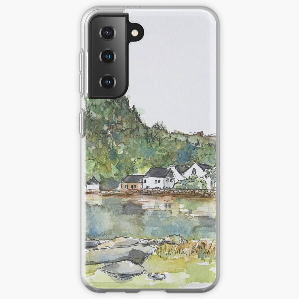 Pretty Plockton watercolor landscape Samsung Galaxy Soft Case