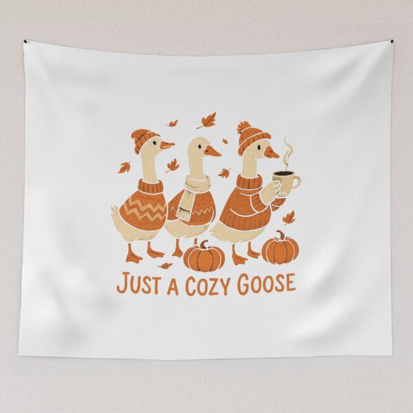 Item preview, Cozy Autumn Goose Illustration – Just a Cozy Goose Fall Design designed and sold by RuweisVibes.