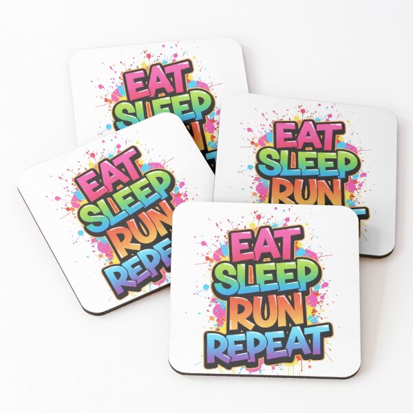 Item preview,  Eat Sleep Run Repeat Graffiti | Vibrant Cyberpunk Street Art Text designed and sold by EchoPrint Co..