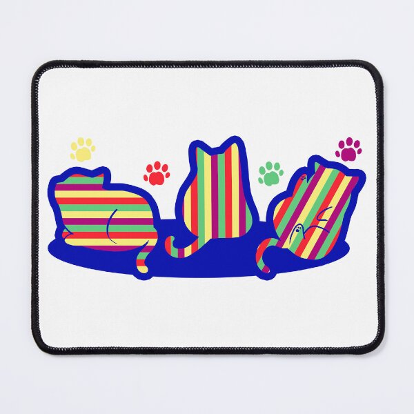 Item preview, The Traditional Korean Multicolored Stripes Three Cats designed and sold by FloweryKnots.