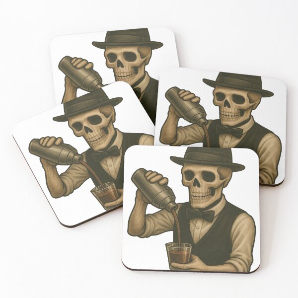 Item preview, Skeleton Bartender Pouring A Drink designed and sold by Shakesipserve.