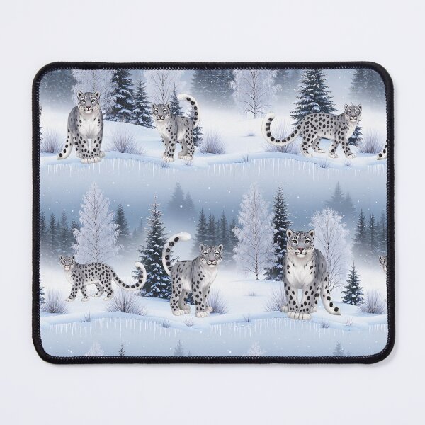 Item preview, Majestic Snow Leopard Winter Seamless Pattern Art  for Sticker, clothes & Home Decor designed and sold by TheGaliyaStudio.